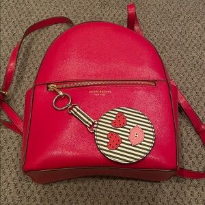 HENRI BENDEL West 57th Backpack w Influencer Bag Charm / Key Chain | GUC